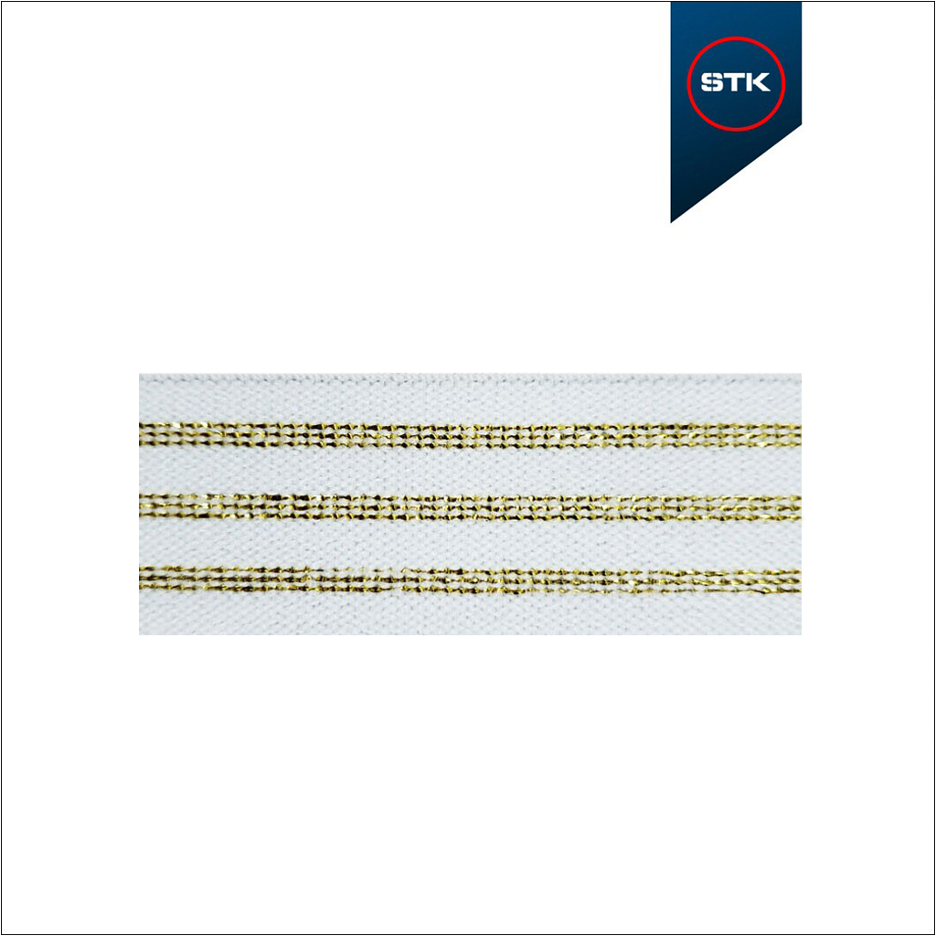 EL&Aacute;STICO STK 122 30MM BRANCO / DOURADO