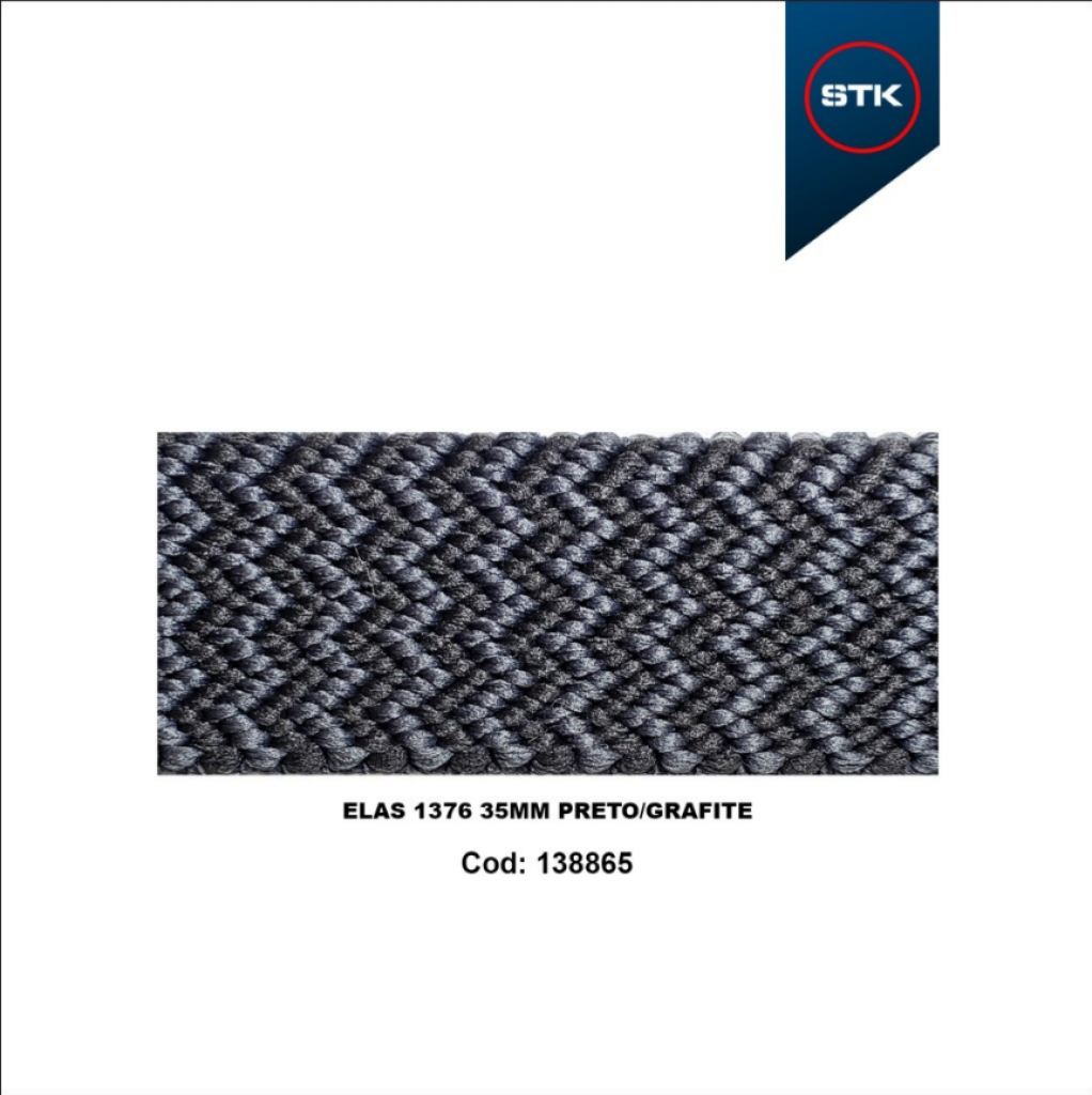 EL&Aacute;STICO STK 1376 35MM PRETO / GRAFITE